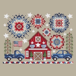 Red, White and Blue by Shannon Christine Designs - Counted cross stitch pattern - Hard copy