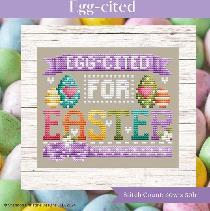 Egg-cited by Shannon Christine Designs - Counted cross stitch pattern - Hard copy