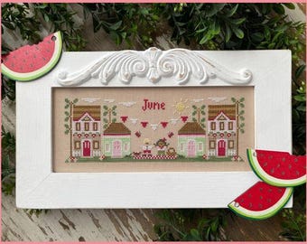 June Mini Village by Country Cottage Needleworks - Mini Village Series - geteld kruissteekpatroon - gedrukt