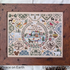 La paix sur la terre par Lila's Studio - Modèle de point de croix compté - Copie papier