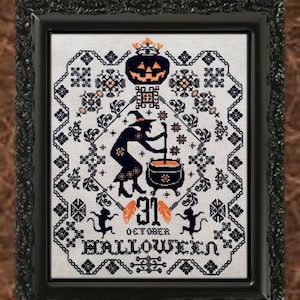 Witch Sampler by Twin Peak Primitives - Counted cross stitch pattern - Hard copy