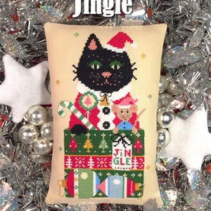 Jingle by Calico Confectionery - Seasonal Cats 3 - Counted cross stitch pattern - Hard copy