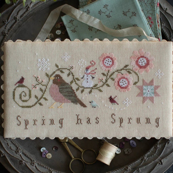 Spring Has Sprung by Plum Street Samplers - Counted cross stitch pattern - Hard copy