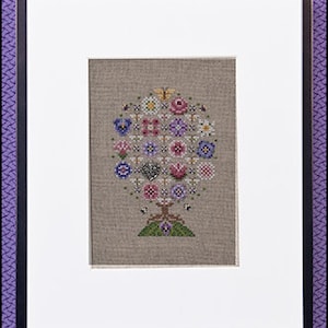 Sun Blossoms Tree by Just Nan - Counted cross stitch pattern with embellishments