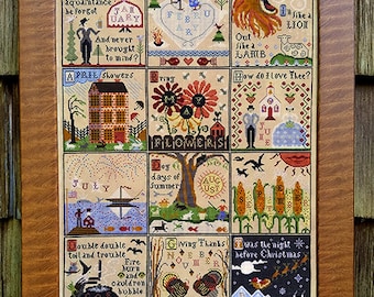 A Year at Hawk Run Hollow by Carriage House Samplings - Counted cross stitch pattern - Hard copy