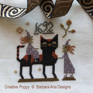 Witch Cat by Barbara Ana Designs - Counted cross stitch pattern - Hard copy