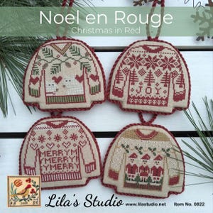 Noel En Rouge (Christmas In Red) by Lila&#39;s Studio - Counted cross stitch pattern - Hard copy