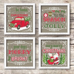 Christmas Signs by Tiny Modernist - Counted cross stitch pattern - Hard copy