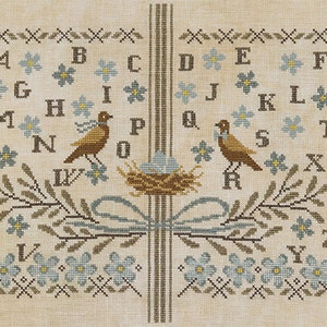 Sampler bloementuin van Artful Offerings - getelde kruissteekpatroon - gedrukte versie