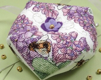 Lilac Biscornu by Faby Reilly Designs - Counted cross stitch pattern - Hard copy