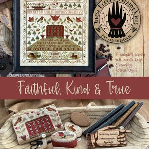 Faithful, Kind & True van Teresa Kogut 4 ontwerpen - boek met getelde kruissteekpatronen - gedrukt