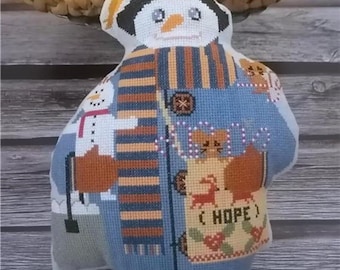 Twin Peak Snowman 2024 by Twin Peak Primitives - Counted cross stitch pattern - Hard copy