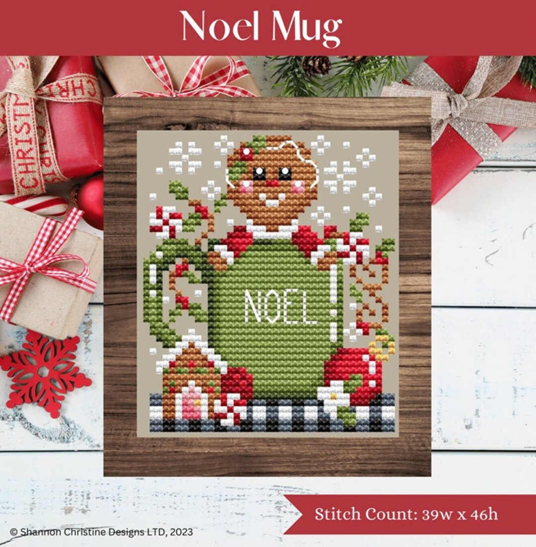 Noel Mug by Shannon Christine Designs - Counted Cross Stitch Pattern ...