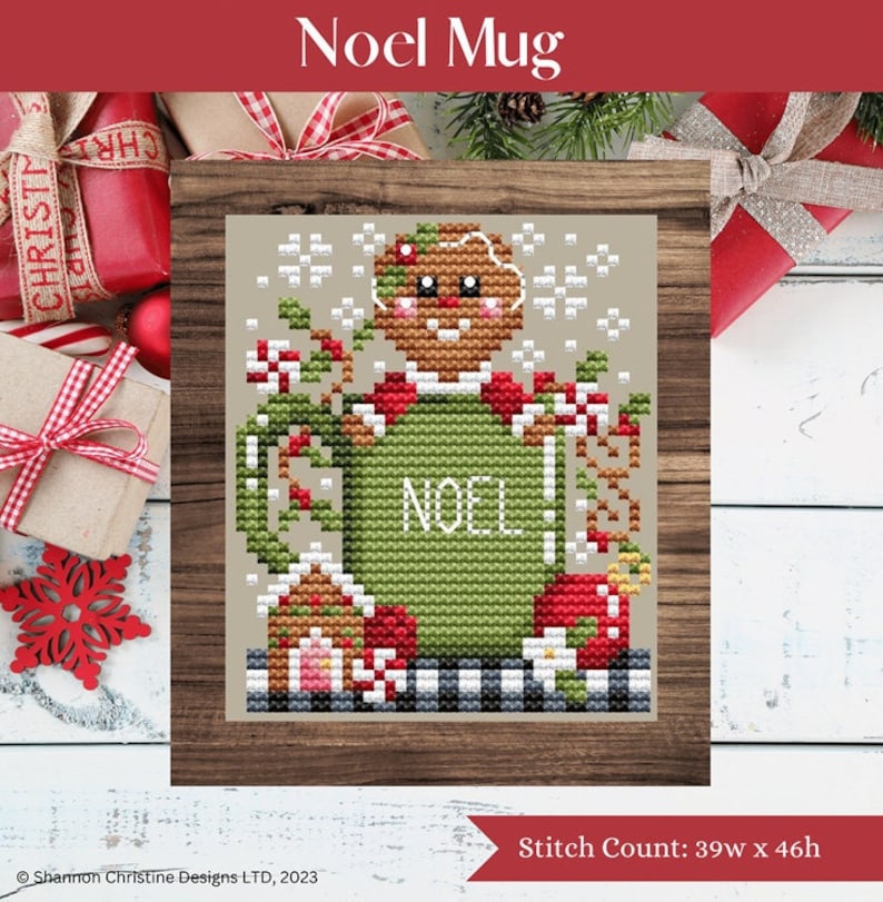Noel Mug by Shannon Christine Designs - Counted Cross Stitch Pattern ...
