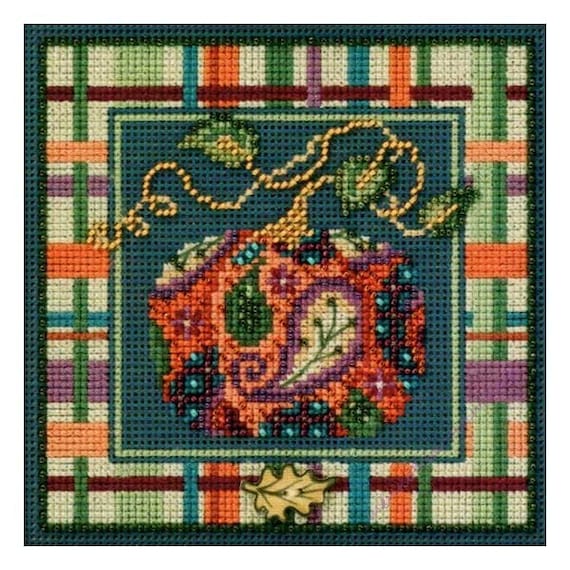 Paisley Pumpkin by Mill Hill - Beaded Cross Stitch Kit - Etsy