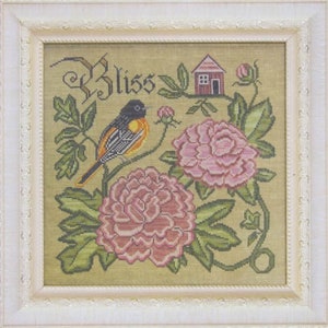 Summer Bliss by Cottage Garden Samplings - The Songbird&#39;s Garden Series #6 - Geteld kruissteekpatroon - Gedrukt
