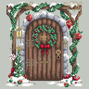 Christmas Fairy Door by Shannon Christine Designs - Counted cross stitch pattern - Hard copy