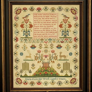 Maria Ewin c.1820 - The 2023 Queen of the May by Hands Across the Sea Samplers - Counted cross stitch pattern - Hard copy