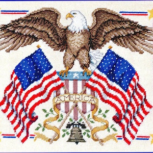 Amerikanischer Adler von Kooler Design Studio - Kreuzstich-Design von Linda Gillum