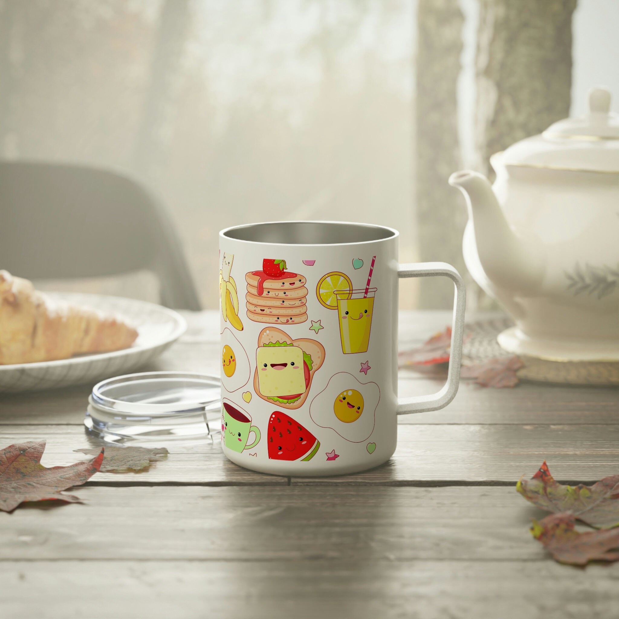 Kawaii Breakfast Cute Thermoses Mug Insulated Coffee Mug 