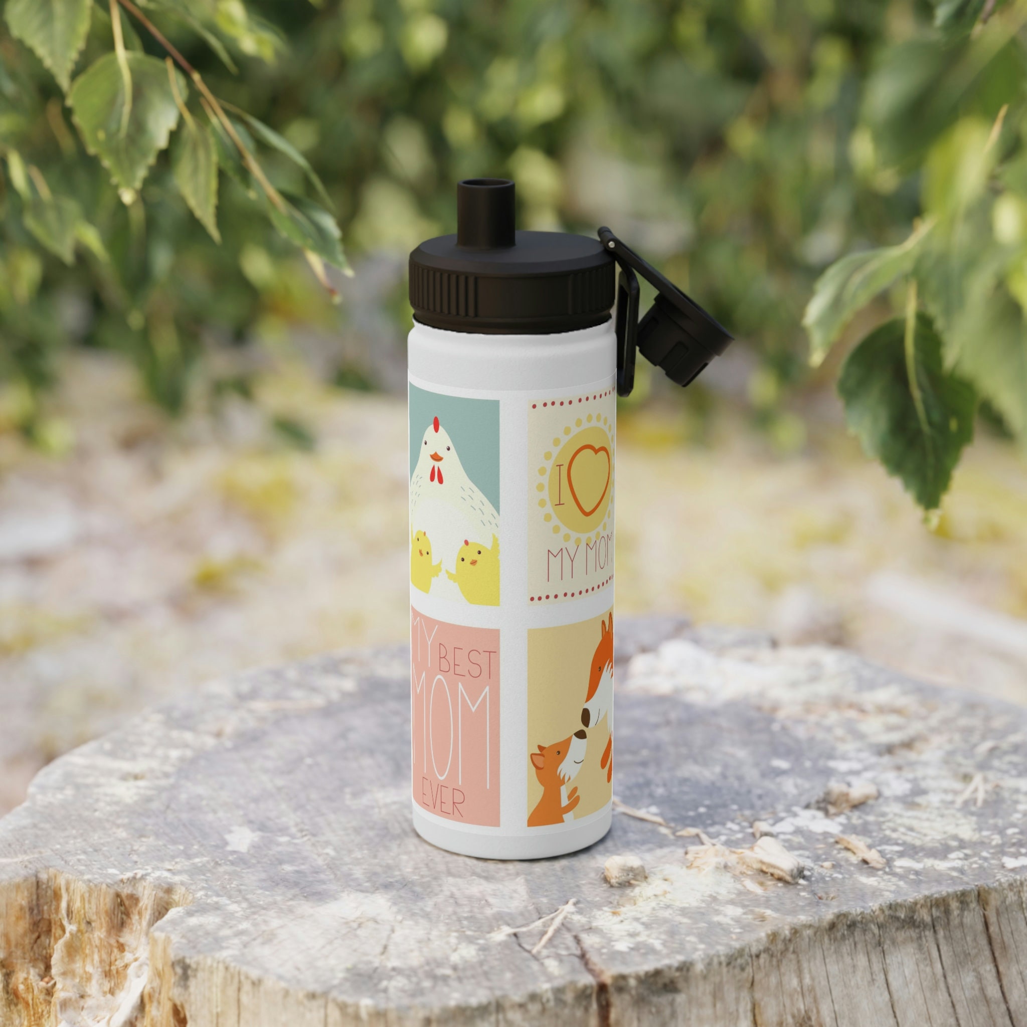 Happy Mothers Day Stainless Steel Water Bottle Sports Lid