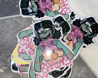 Sticker zombie-etende hersenen