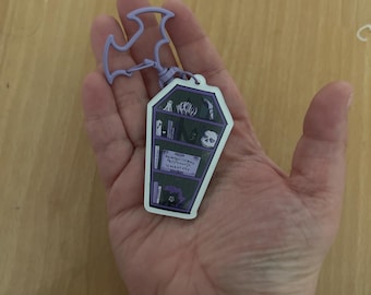 Coffin bookshelf  acrylic keyring/ keychain