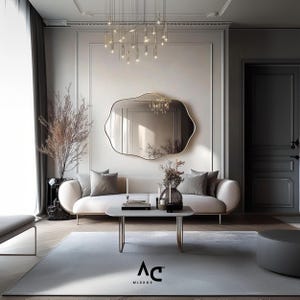 Asymmetrical Mirror, Unique Bathroom Design Wall Decor, Custom Size Mirror for Home Aesthetic, Elegant Gift for Any Occasion