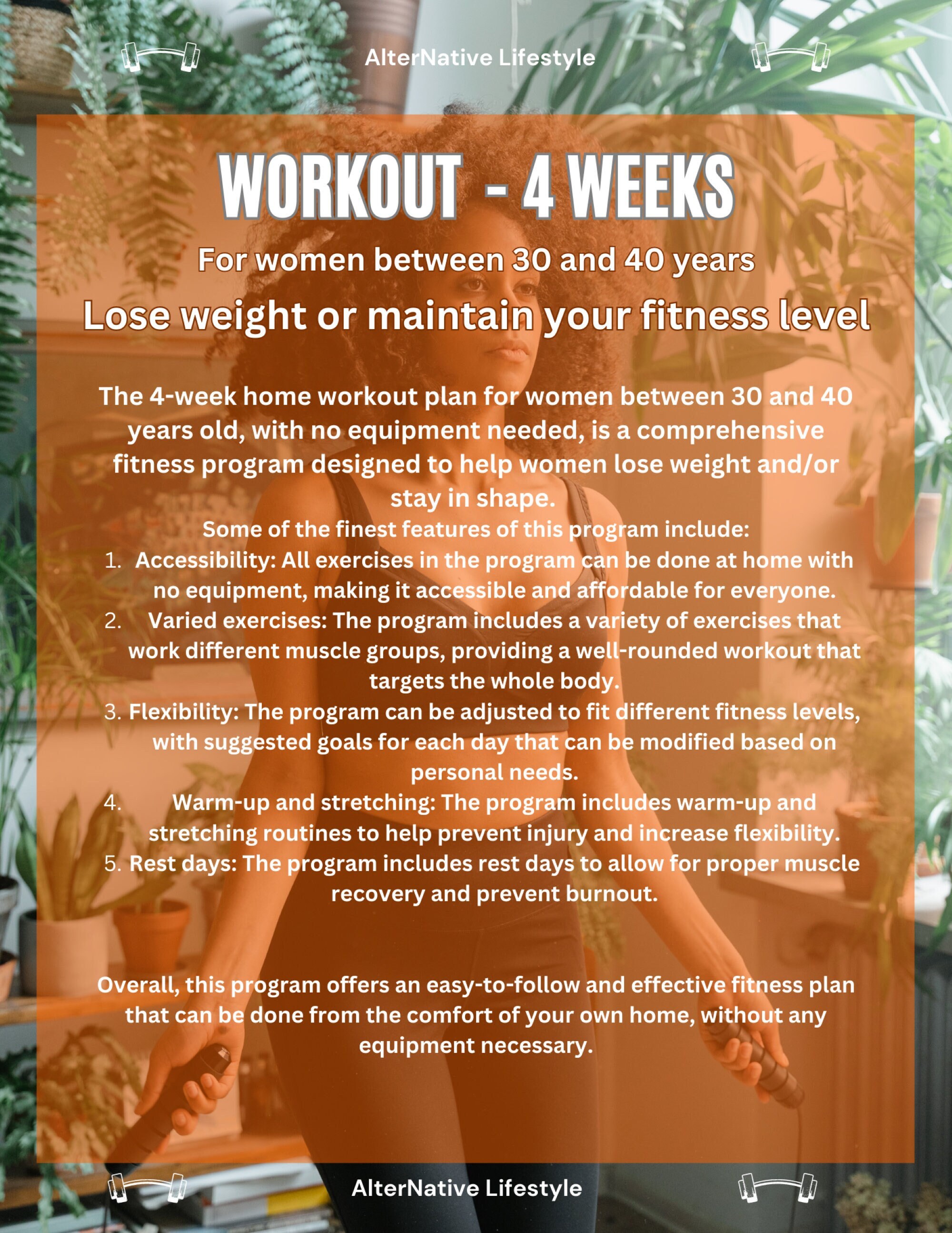 2023 4week Home Workout Plan for Women Between 30 and 40 Years Old Who