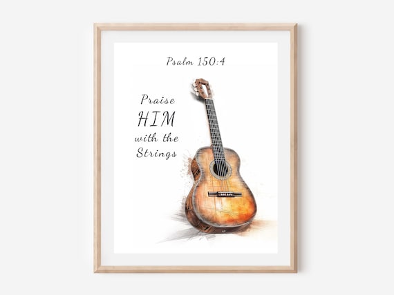 Mens Christian Guitar Player Gift - Praise Him With Strings Mens Christian Guitar Player Gift - Praise Him With Strings