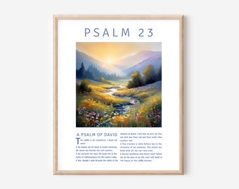 Psalm 23 Christlicher Posterdruck: Bibel Vers Kunst