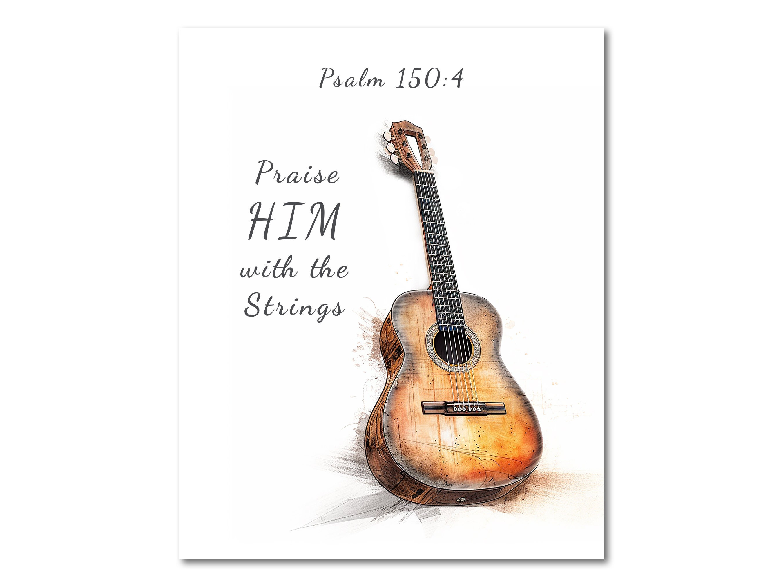 Mens Christian Guitar Player Gift - Praise Him With Strings Mens Christian Guitar Player Gift - Praise Him With Strings