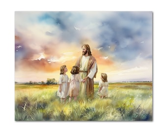 Impresión de Jesús con niños: Decoración para la escuela dominical (archivo digital)
