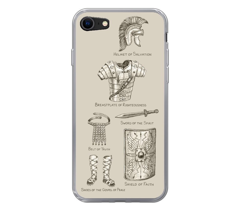 Full Armor of God Phone Case, Christian Gift iPhone Case Boho