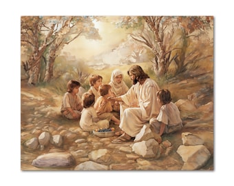 Jesus Teaching Children Art Print: Sunday School Decor