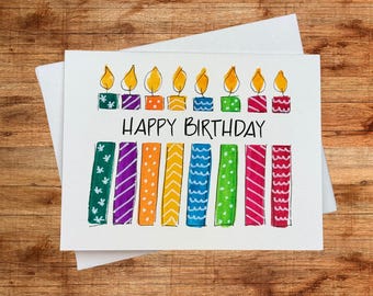 Hand Painted Fun Custom Watercolor Birthday Card of Presents - Etsy