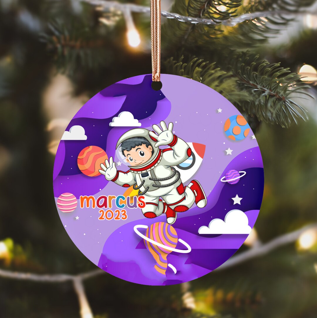 Personalized Space Christmas Ornaments Space Ornament Kids - Etsy