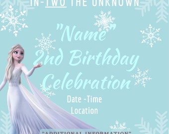 Elsa Second Birthday Personalized Invitation