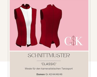 Schnittmuster - Weste 'Classic' für den karnevalistischen Tanzsport (Damen Gr.42/44/46/48)