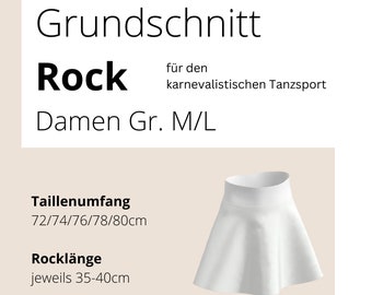 Schnittmuster Rock für den karnevalistischen Tanzsport - Damen Gr.M/L