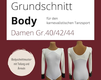 Basis-Schnitt Body für den karnevalistischen Tanzsport - Damen Gr. 40/42/44