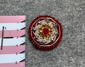 Hand embroidered brooch