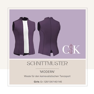Schnittmuster - Weste 'Modern' für den karnevalistischen Tanzsport (Girls Gr.128/134/140/146)