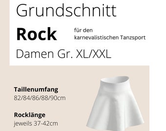 Schnittmuster Rock für den karnevalistischen Tanzsport - Damen Gr.XL/XXL