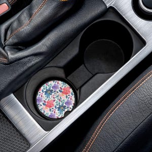 Floral Soapstone Car Coaster | Stylish Vehicle Accessory for Home Decor, Gift for Car Lovers, Floral Design, Mother's Day, Road Trip