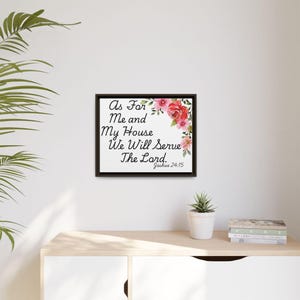 Religious Christian Floral Wall Decor God Faith Print Framed Inspirational Wall Hanging Religious Home Decor Floral Bible
