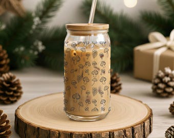 Szklanka do kawy Mushroom Sipper: 16-uncjowa filiżanka do kawy z bambusową pokrywką