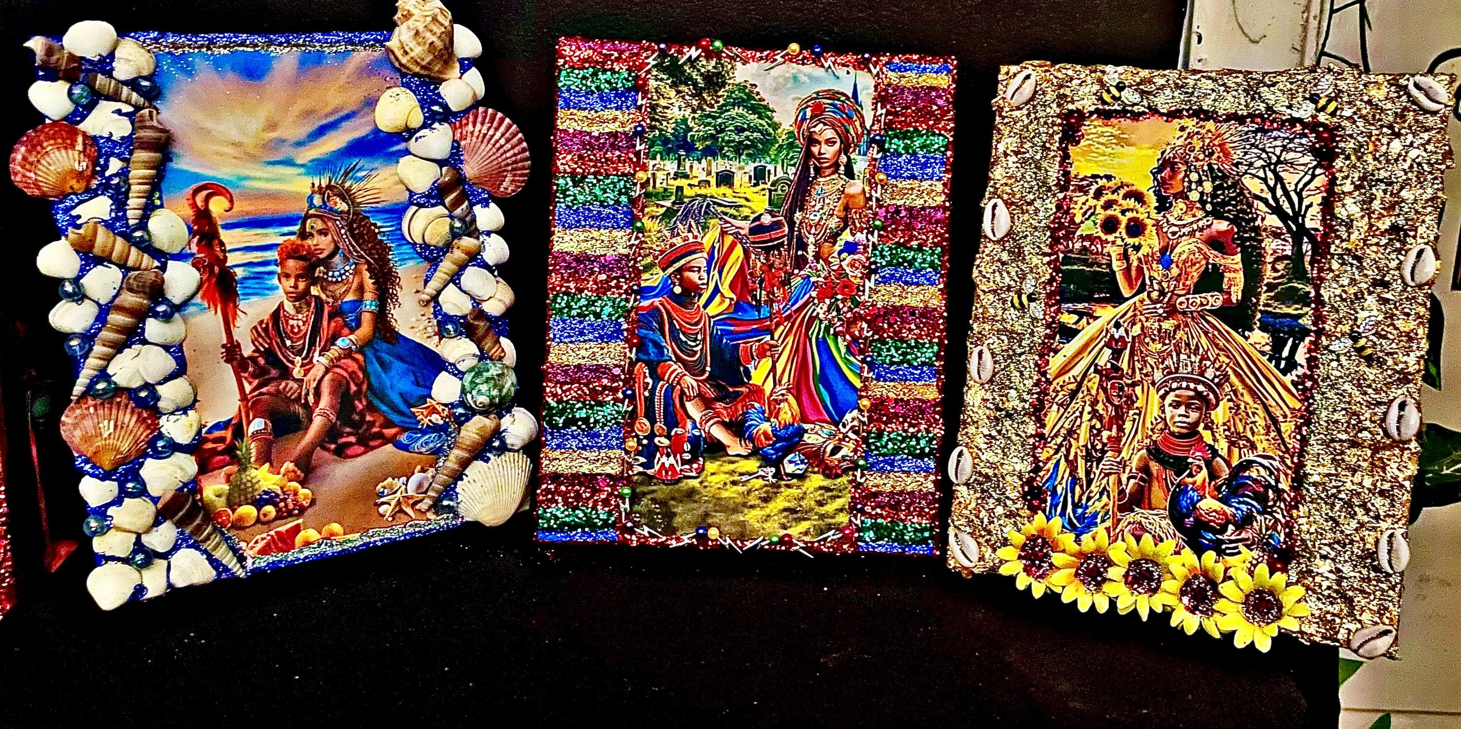 Mother Oya, Mother Oshun, Mother Yemaya Alter Art Set