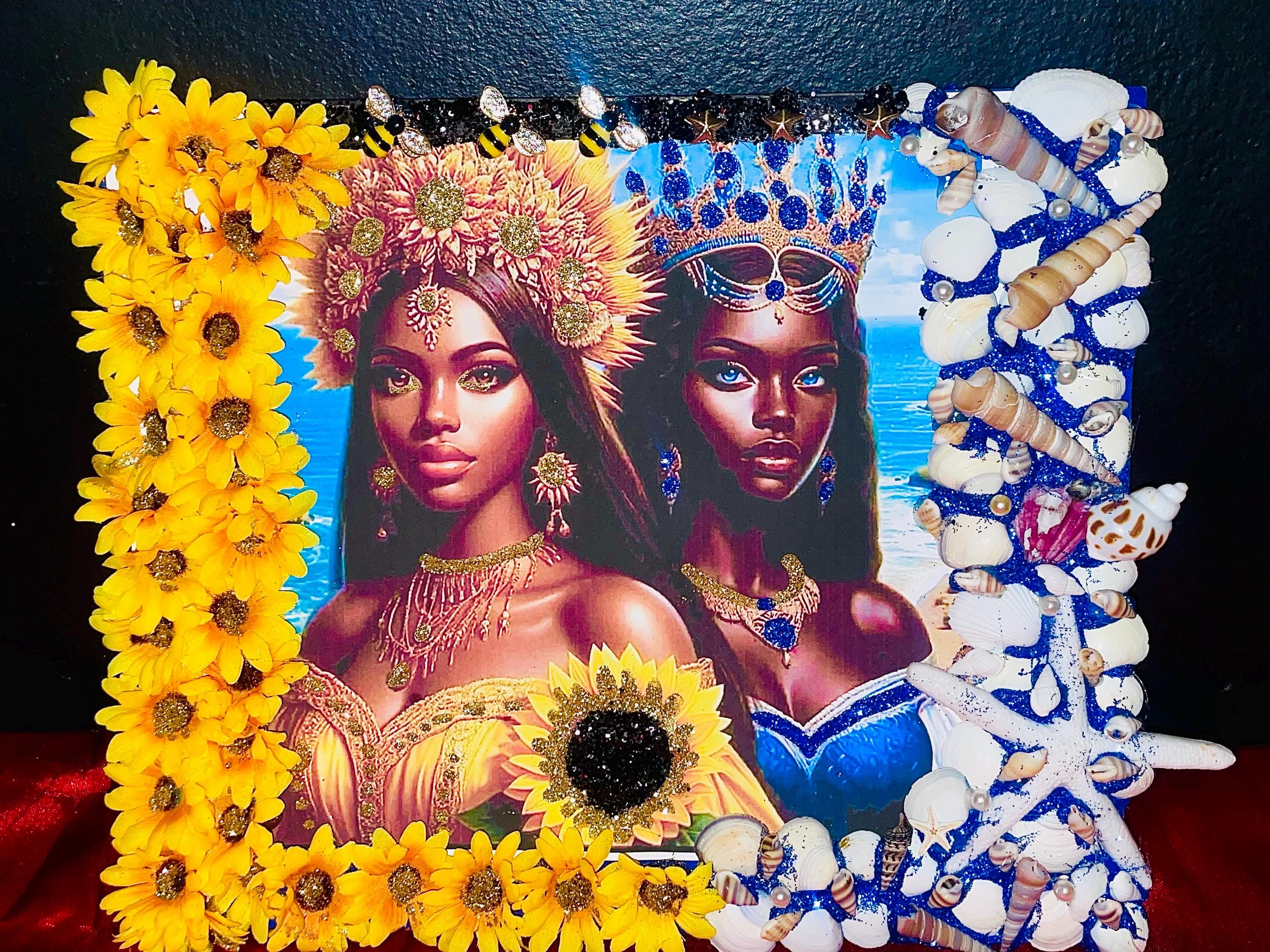 Décoration murale mère Oshun et mère Yemaya