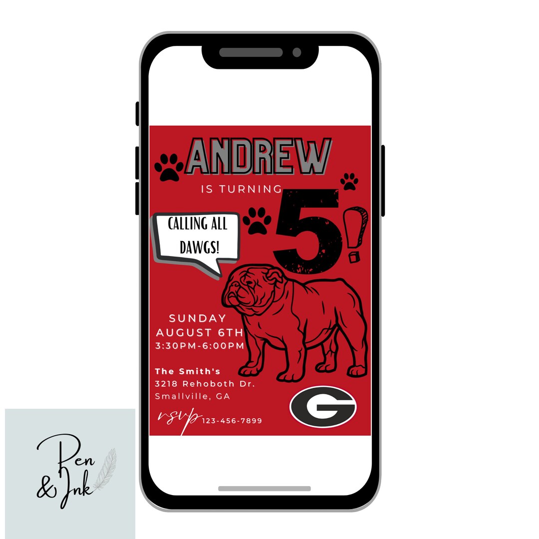 UGA Party Invitation for Graduation Birthday Retirement Etsy